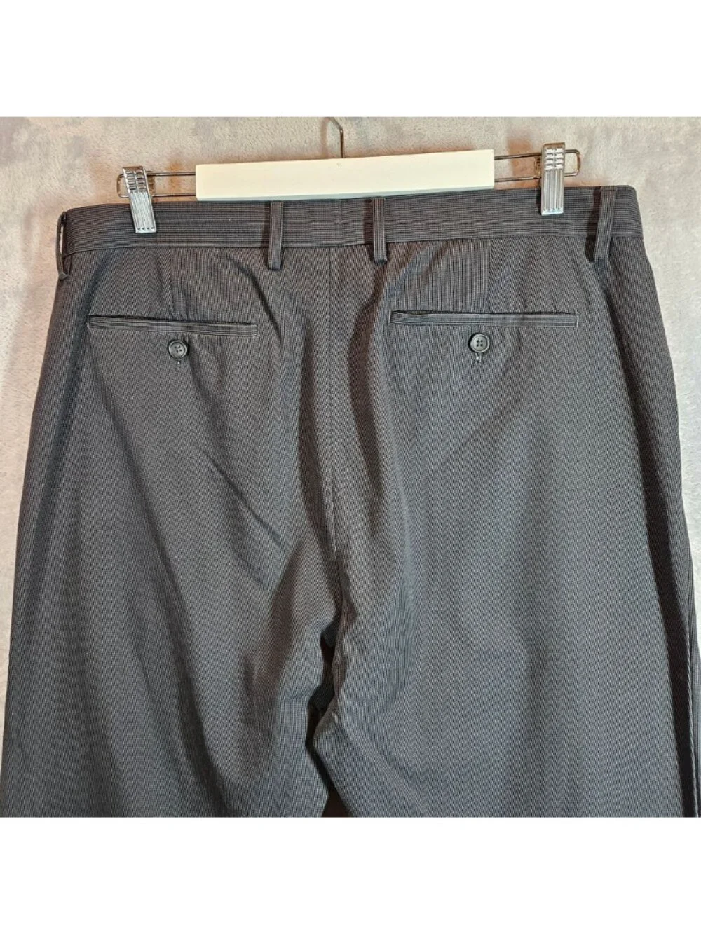 Banana Republic Tailored Slim Fit Mens Dress Pants 36x34 Gray Micro Houndstooth